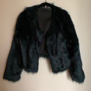 Free People Faux Fur Cropped Coat